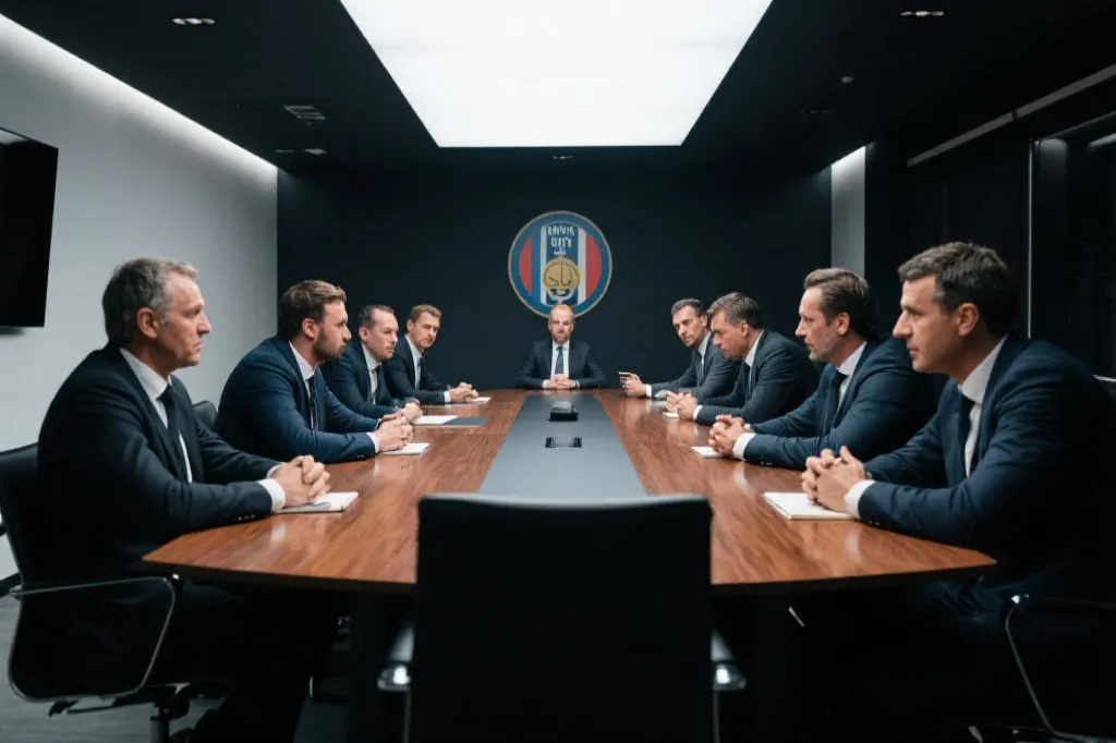 欧洲篮球豪门俱乐部会议场景